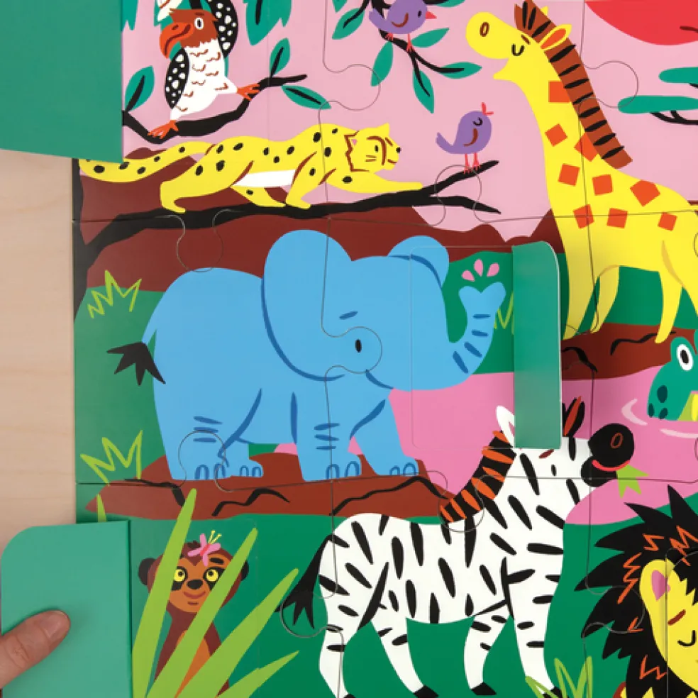 Mudpuppy Klappen-Puzzle Safari 12 Teile