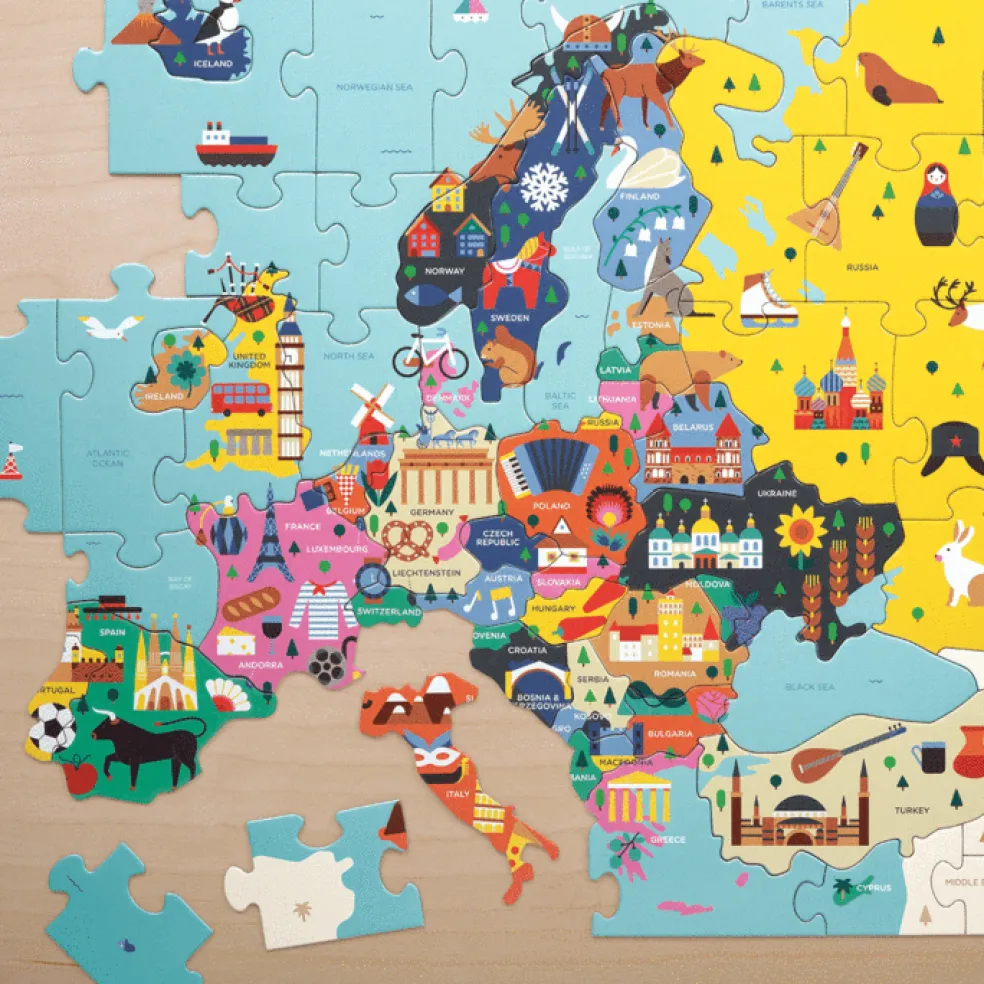 Mudpuppy Puzzle Europa 70 st.