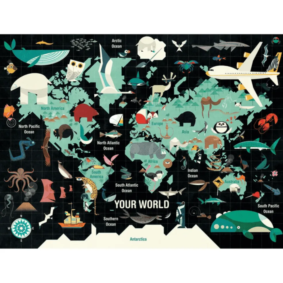 Mudpuppy Puzzle Weltkarte 1000 Teile