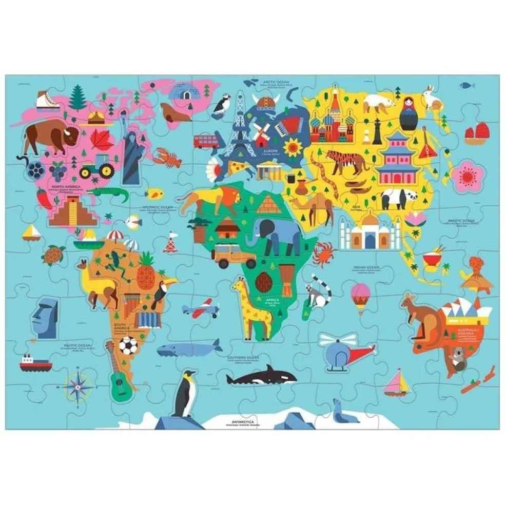 Mudpuppy Puzzle Weltkarte 78 st.