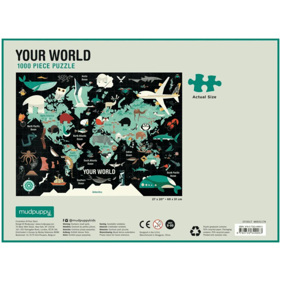 Mudpuppy Puzzle Weltkarte 1000 Teile