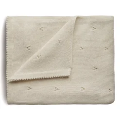 Mushie Babydecke Pointelle Ivory Beige 80 x 100 cm