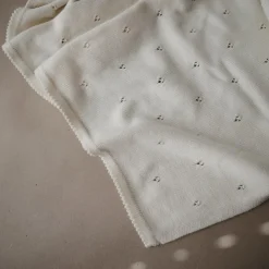 Mushie Babydecke Pointelle Ivory Beige 80 x 100 cm