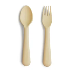 Mushie Kinderbesteck Gabel & Löffel Pale Daffodil Gelb