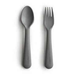Mushie Kinderbesteck Gabel & Löffel Smoke