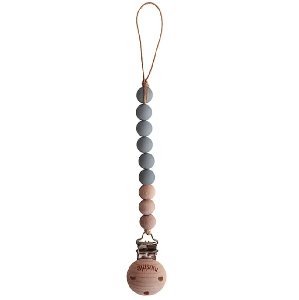 Mushie Schnullerkette Cleo Iron Grau