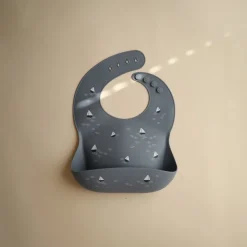 Mushie Silikon Lätzchen Boats Blau