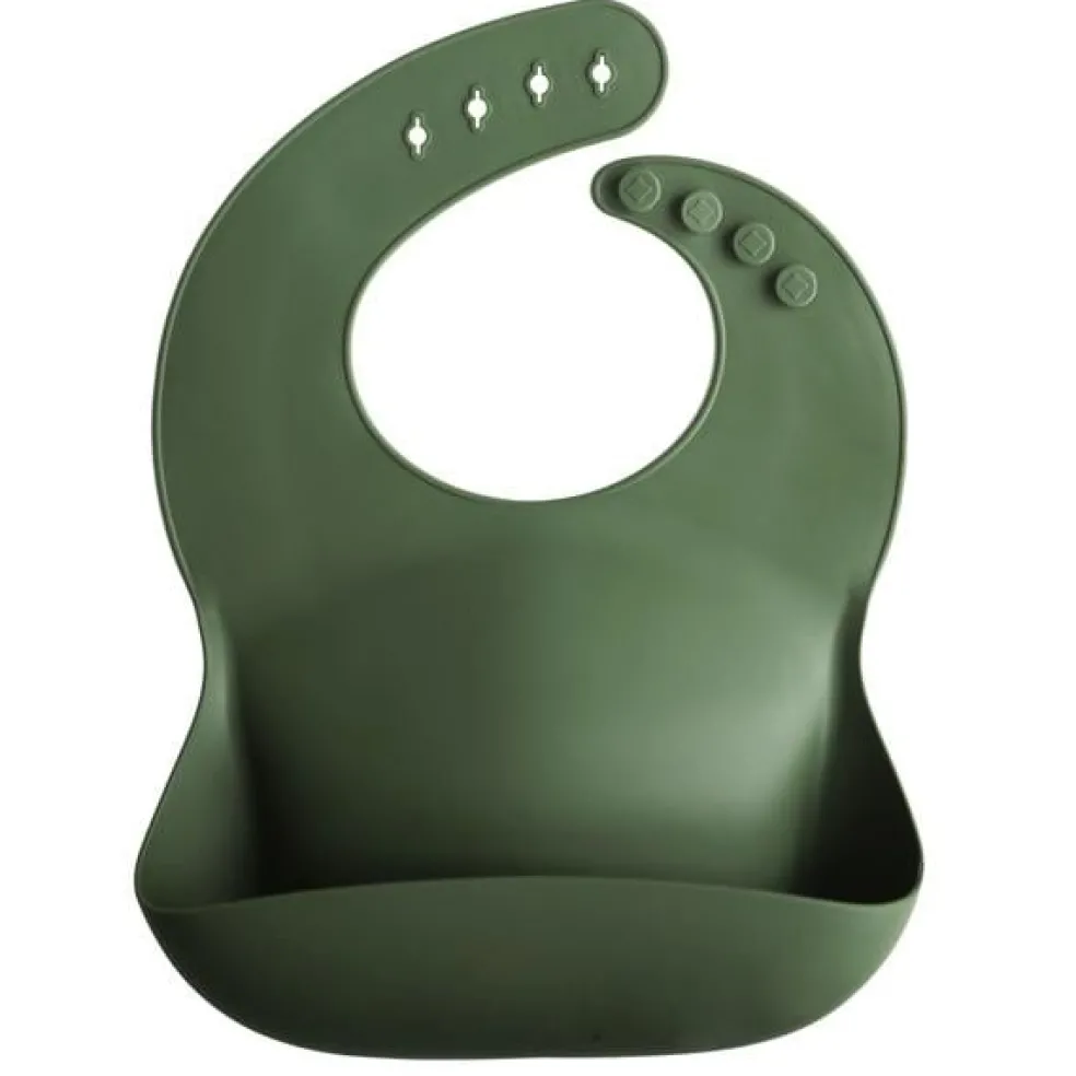 Mushie Silikon Lätzchen Forest Green