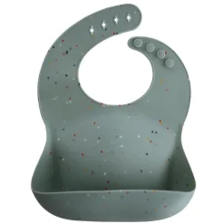 Mushie Silikon Lätzchen Konfetti Cambridge Blue