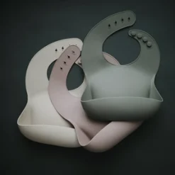 Mushie Silikon Lätzchen Pale Mauve