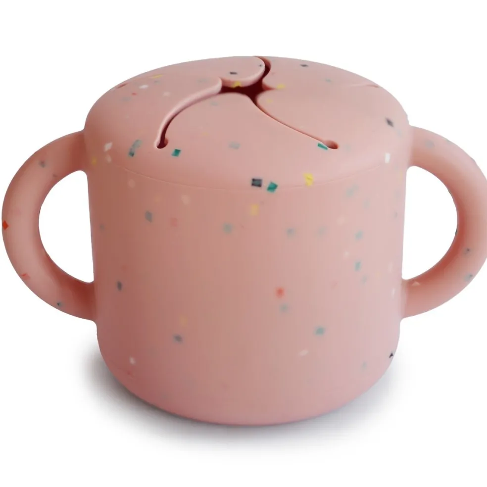 Mushie Snack Cup Confetti Powder Pink Rosa
