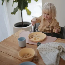Mushie Teller Pale Daffodil Gelb 2-Teilig