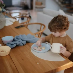 Mushie Teller Powder Blue 2-Teilig