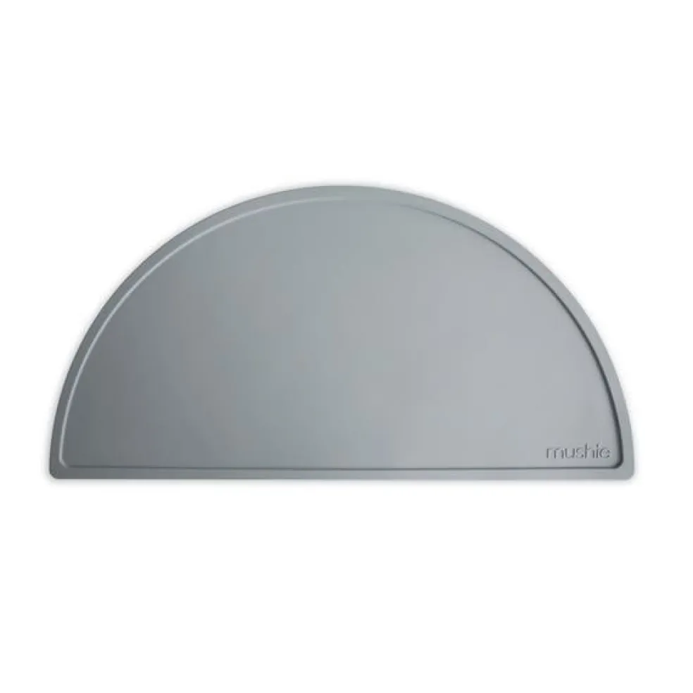 Mushie Tischset Stone Silikon Grau