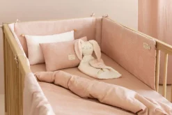 Nobodinoz Bettnestchen White Bubble Misty Pink Rosa