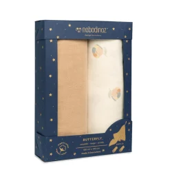 Nobodinoz Mulltuch-Set Blossom Butterfly 100 x 120 cm