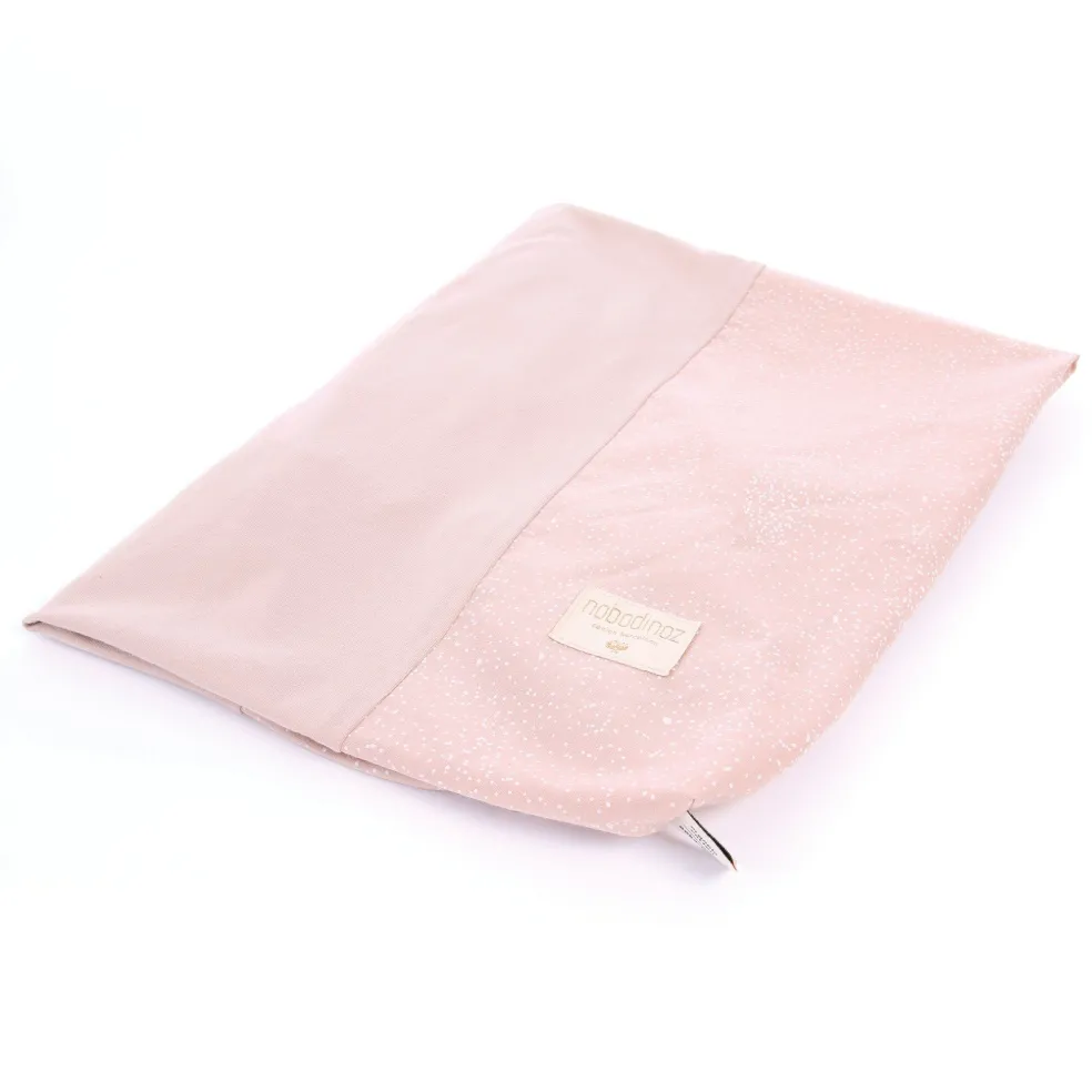 Nobodinoz Wickelauflagebezug White Bubble Misty Pink Rosa