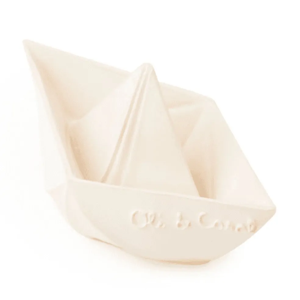 Oli & Carol Origami Boot Weiß Bad und Beißspielzeug
