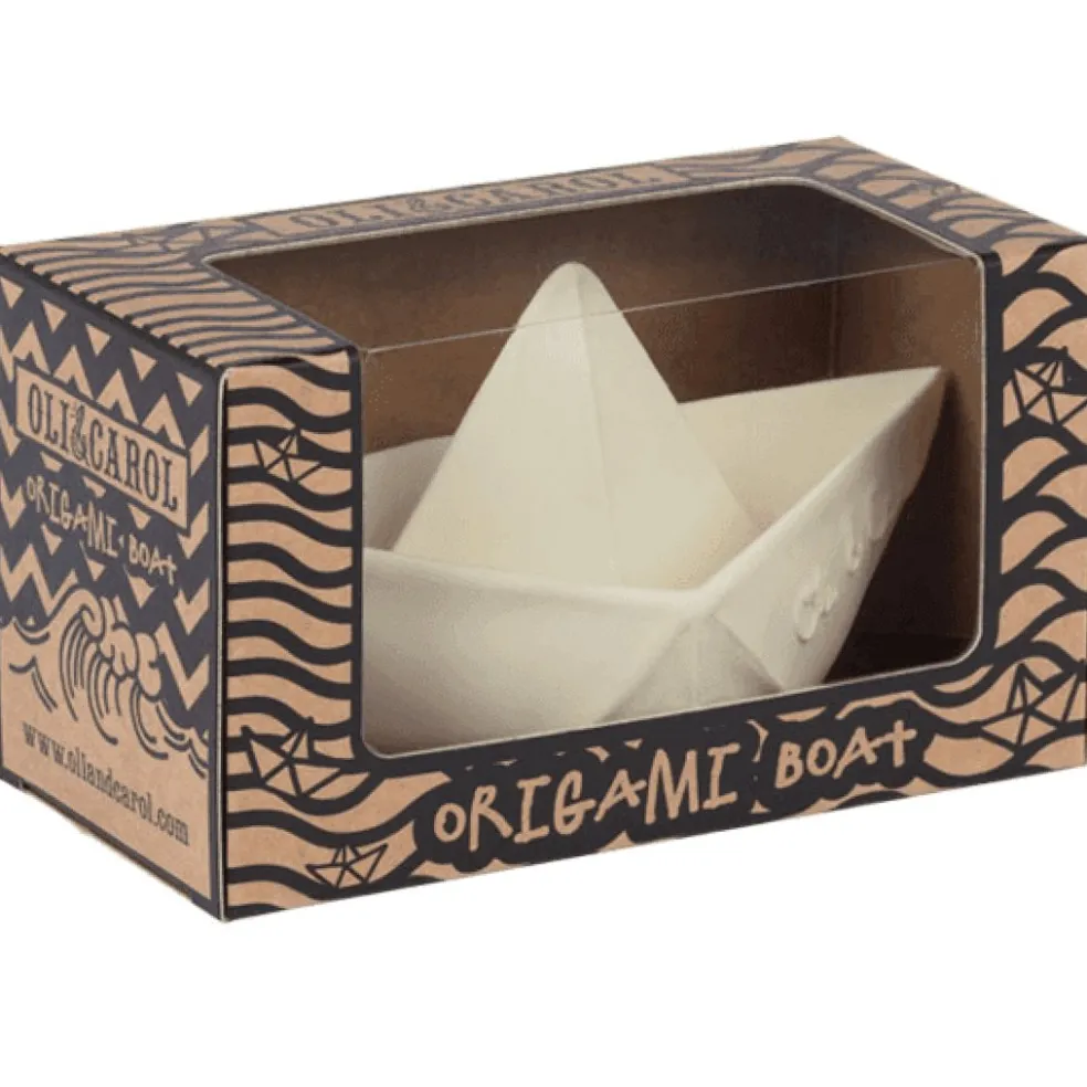 Oli & Carol Origami Boot Weiß Bad und Beißspielzeug