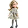 Paola Reina Puppe Amigas Carla Herz Kleid Beige 32 cm