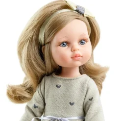 Paola Reina Puppe Amigas Carla Herz Kleid Beige 32 cm