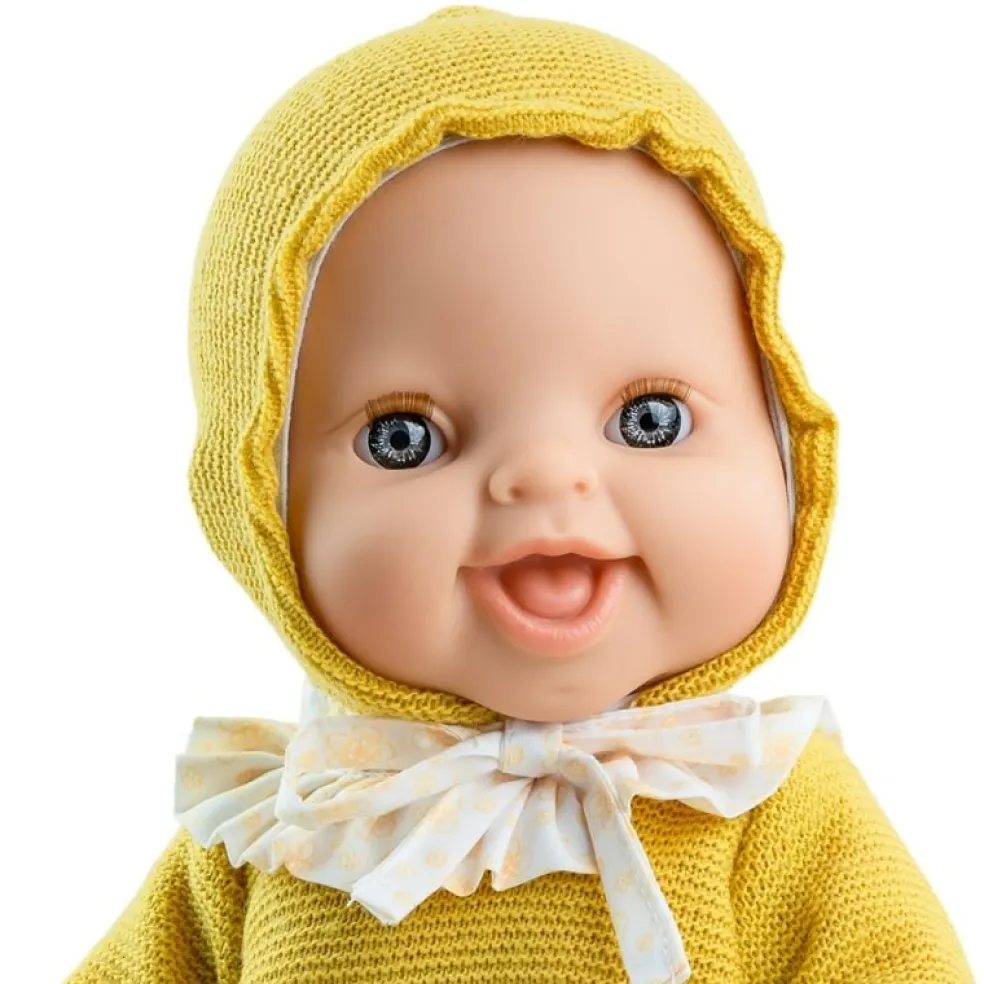 Paola Reina Puppe Gordi Anik Mädchen Gelb Mütze 34 cm