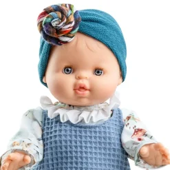 Paola Reina Puppe Gordi Blanca Mädchen Blau Anzug 34 cm