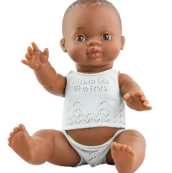 Paola Reina Puppe Gordi Mit Unterwäsche afrikanischer Junge 34 cm