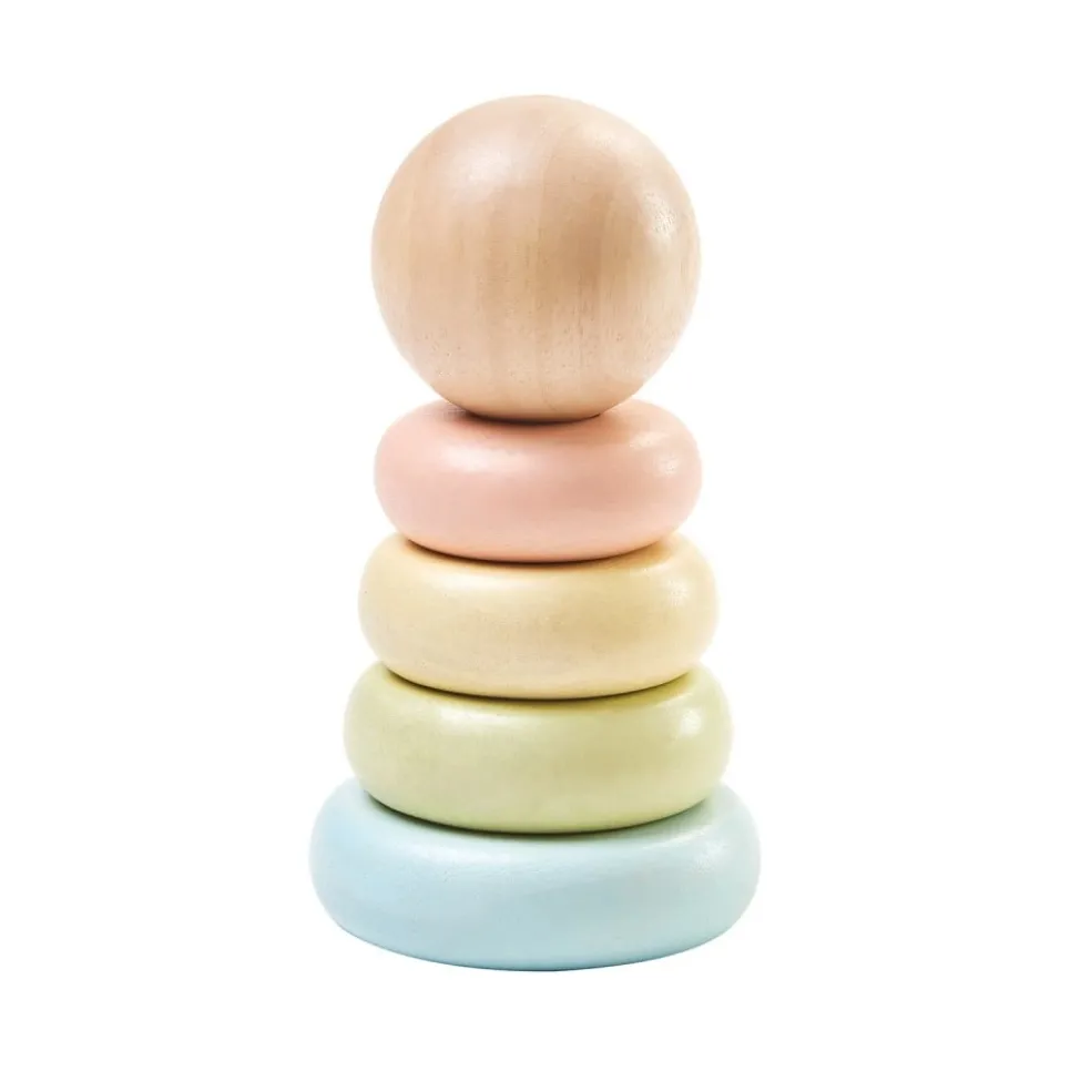 PlanToys Stapelturm Holz Pastell