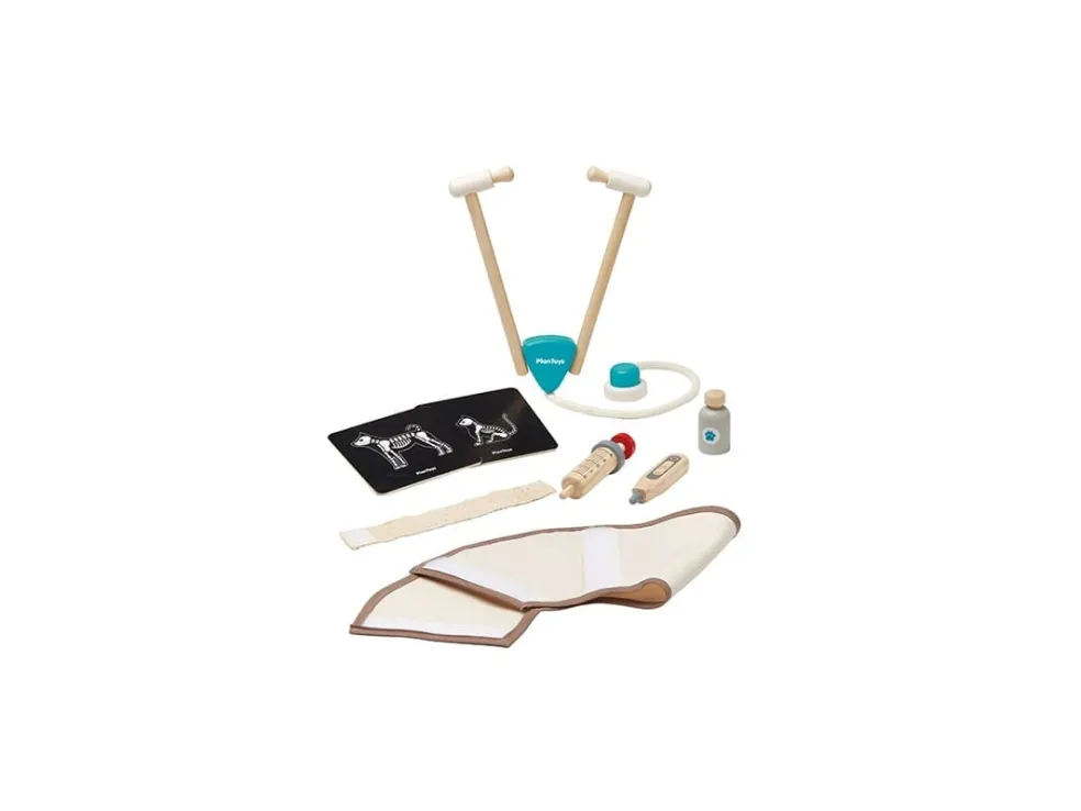 PlanToys Tierartz Spielset Holz 3490