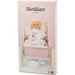 Skrallan Holz Puppenbett Rosa
