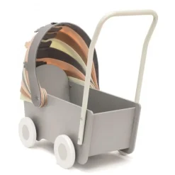 Skrallan Puppenwagen Holz Grau