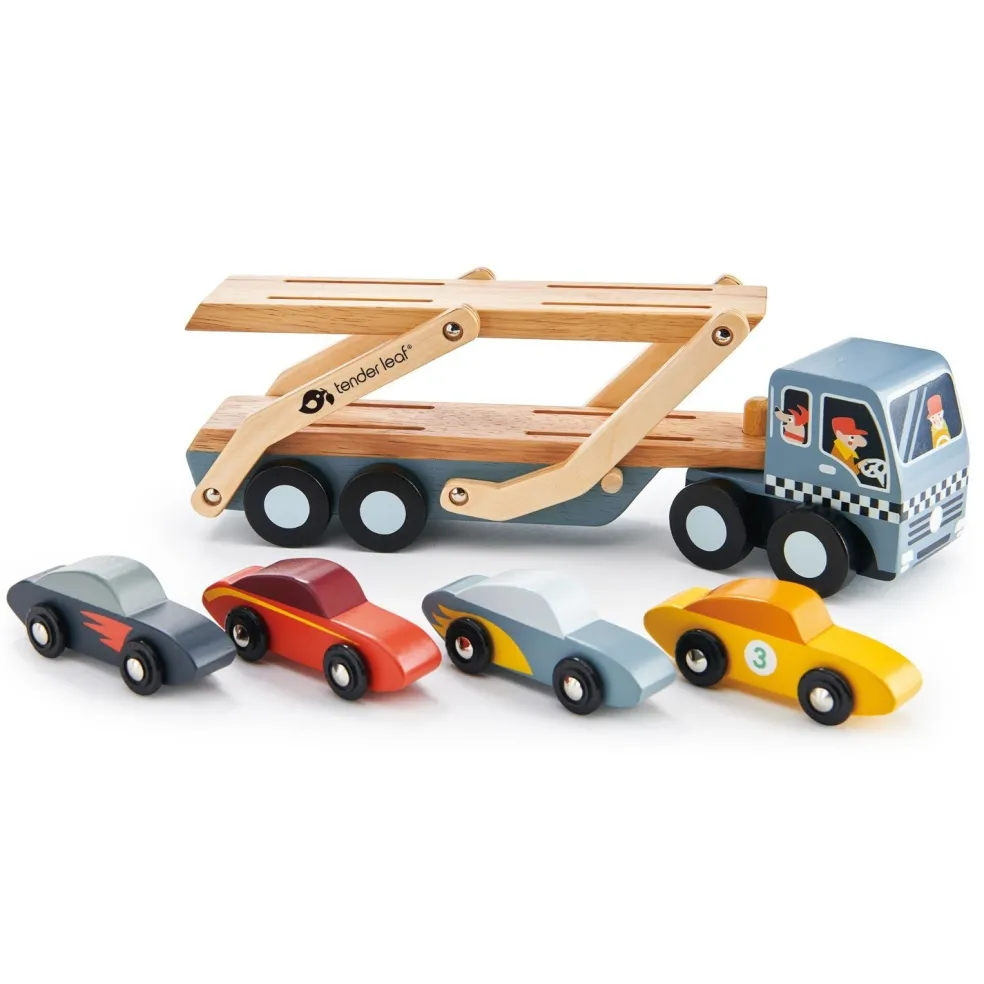 Tender Leaf Toys Lastwagen Mit Autos Holz