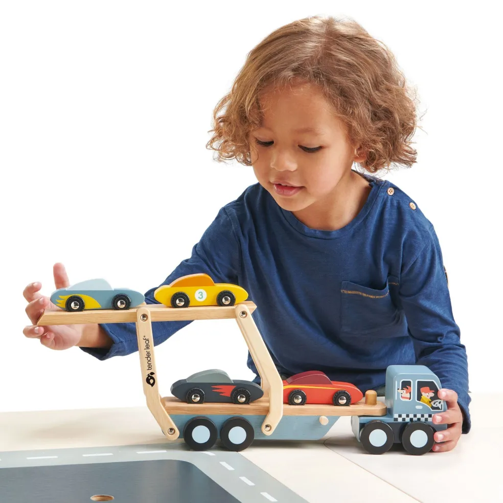 Tender Leaf Toys Lastwagen Mit Autos Holz