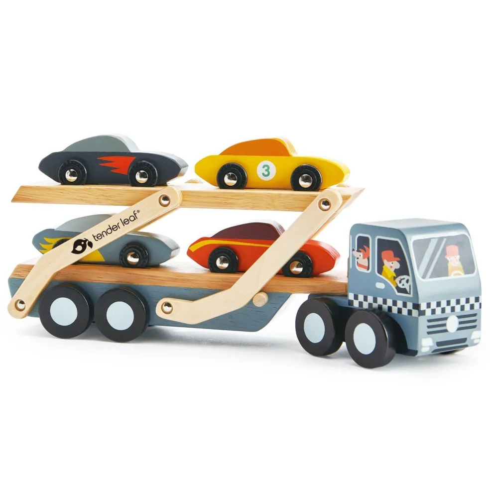 Tender Leaf Toys Lastwagen Mit Autos Holz