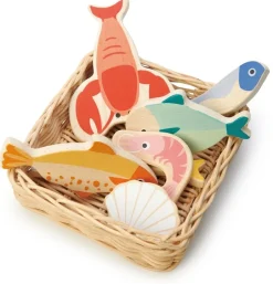 Tender Leaf Toys Weidenkorb mit Meeresfrüchte