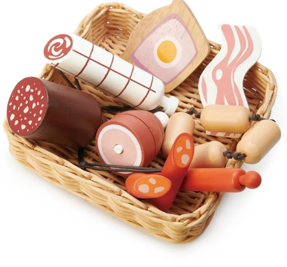 Tender Leaf Toys Weidenkorb mit Wurstwaren