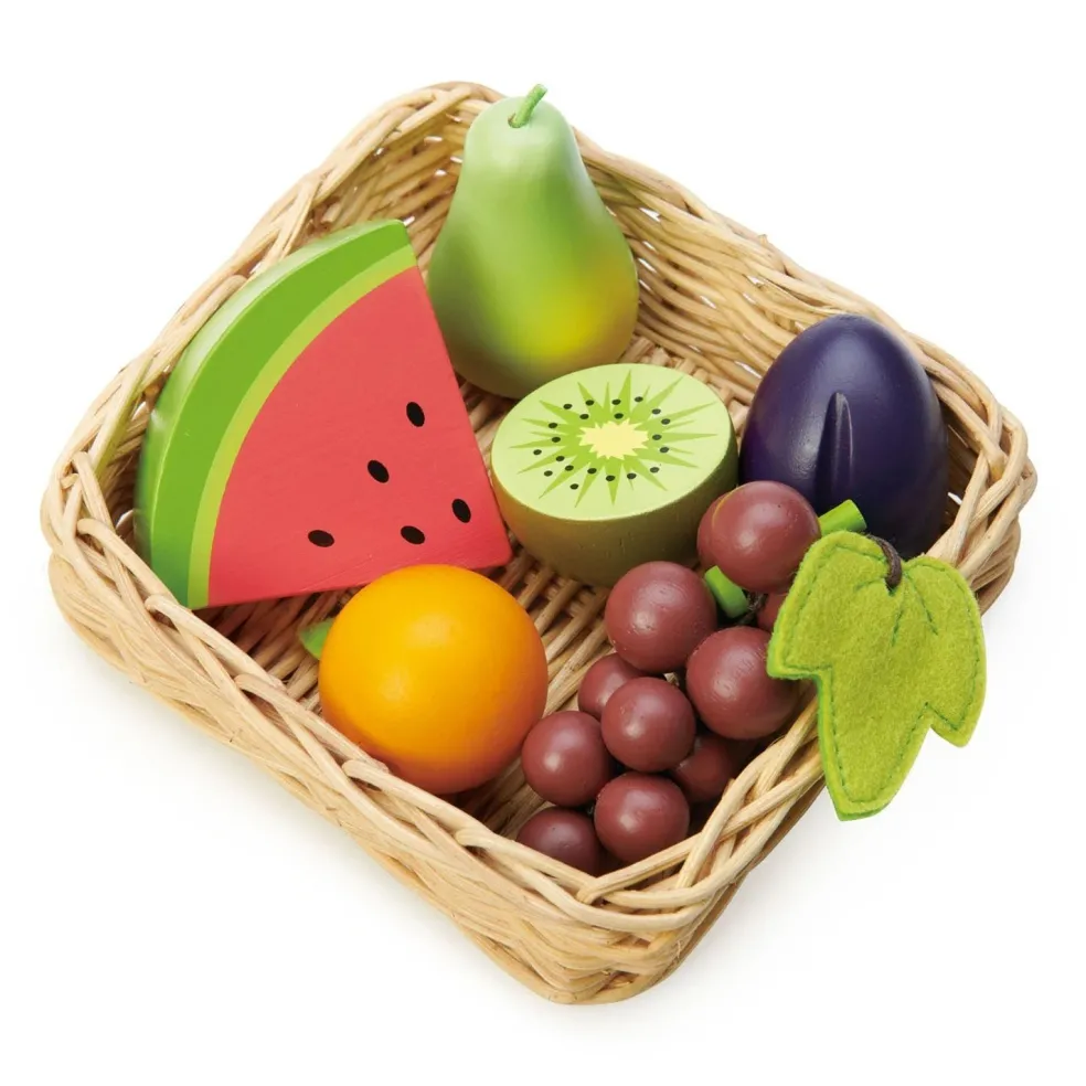 Tender Leaf Toys Weidenkorb mit Obst Holz