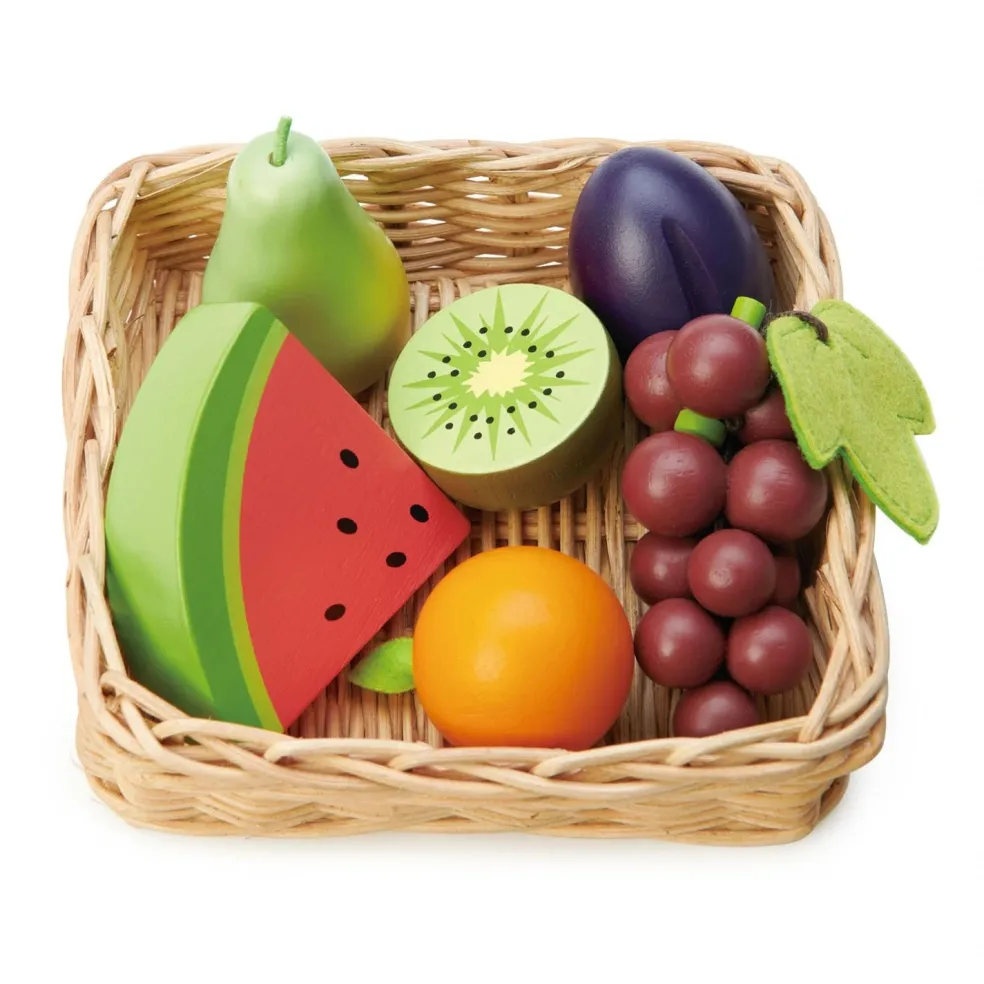 Tender Leaf Toys Weidenkorb mit Obst Holz