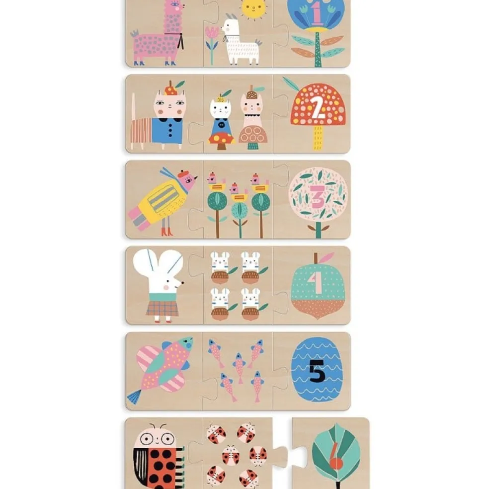 Vilac 6 Holz Puzzles Zahlen