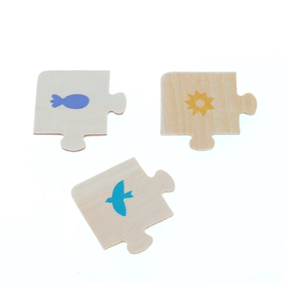 Vilac 3 Holzpuzzles Land Meer Luft 16 Teile