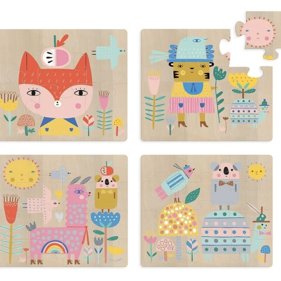 Vilac 4 Puzzles Tieren Suzy Ultman