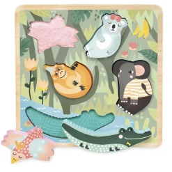 Vilac Holzpuzzle jungle touch and feel 8502