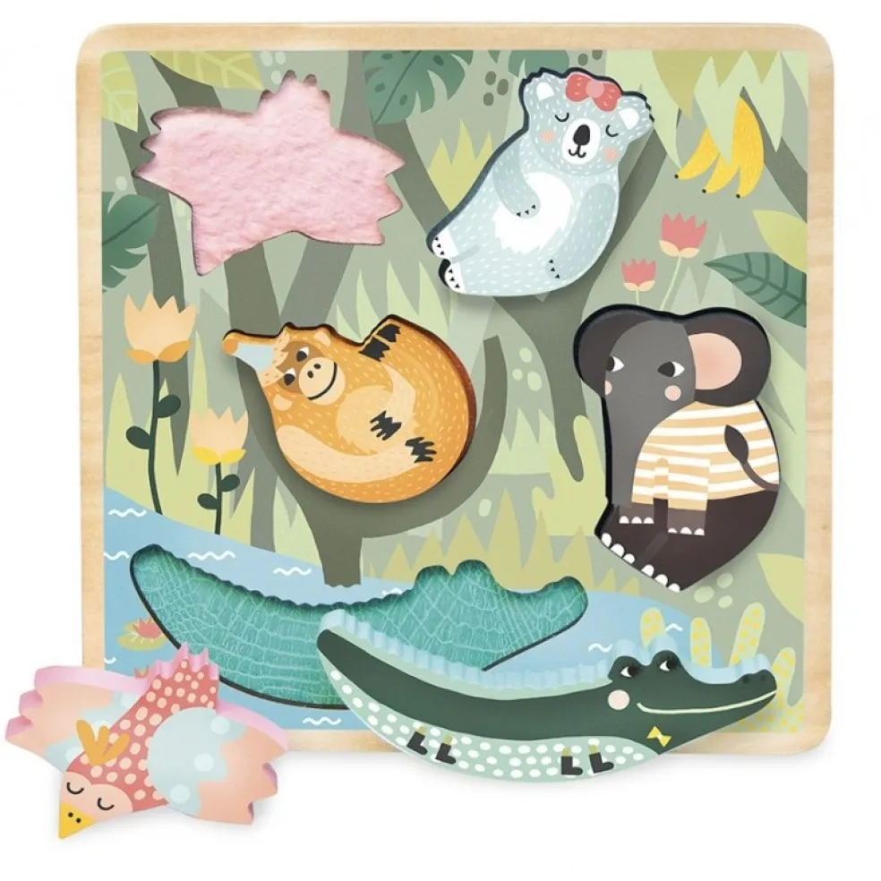 Vilac Holzpuzzle jungle touch and feel 8502