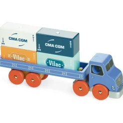 Vilac LKW mit Containern Vilacity Holz Blau 2358